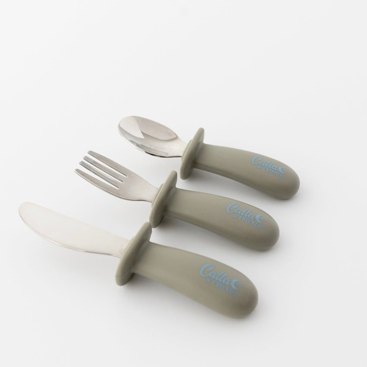 Silicone & Stainless Steel Toddler Utensil Set — Calla and Friends