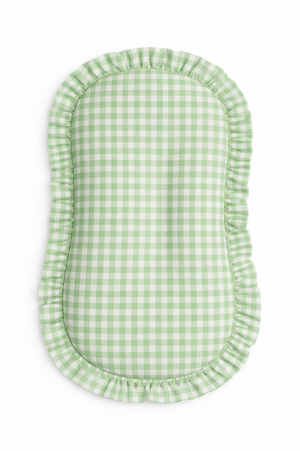 Green Gingham Ruffle Baby Lounger Cover — Little Mae & Co