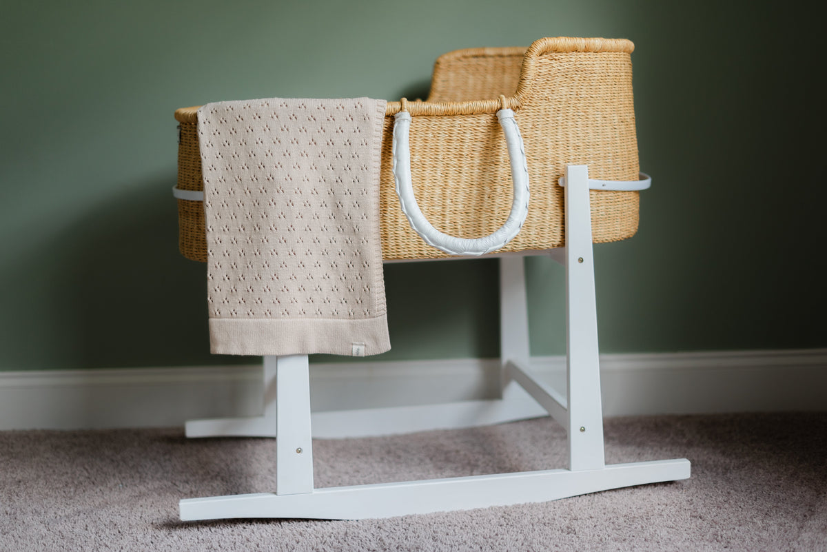 Toffee Pointelle Knit Blanket — Little Mae & Co