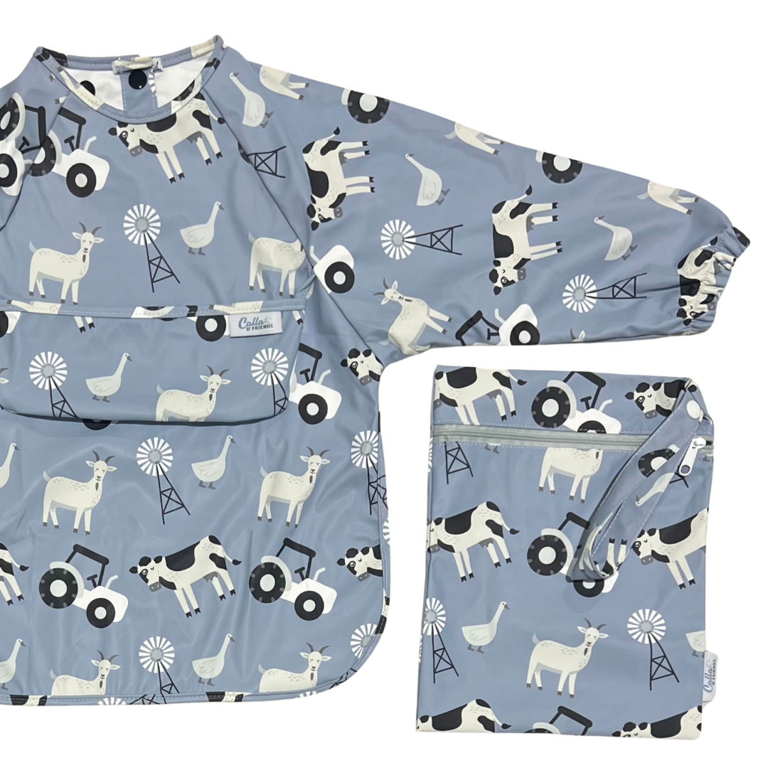 The Grayson Long Sleeve Bib - Farm — Calla and Friends