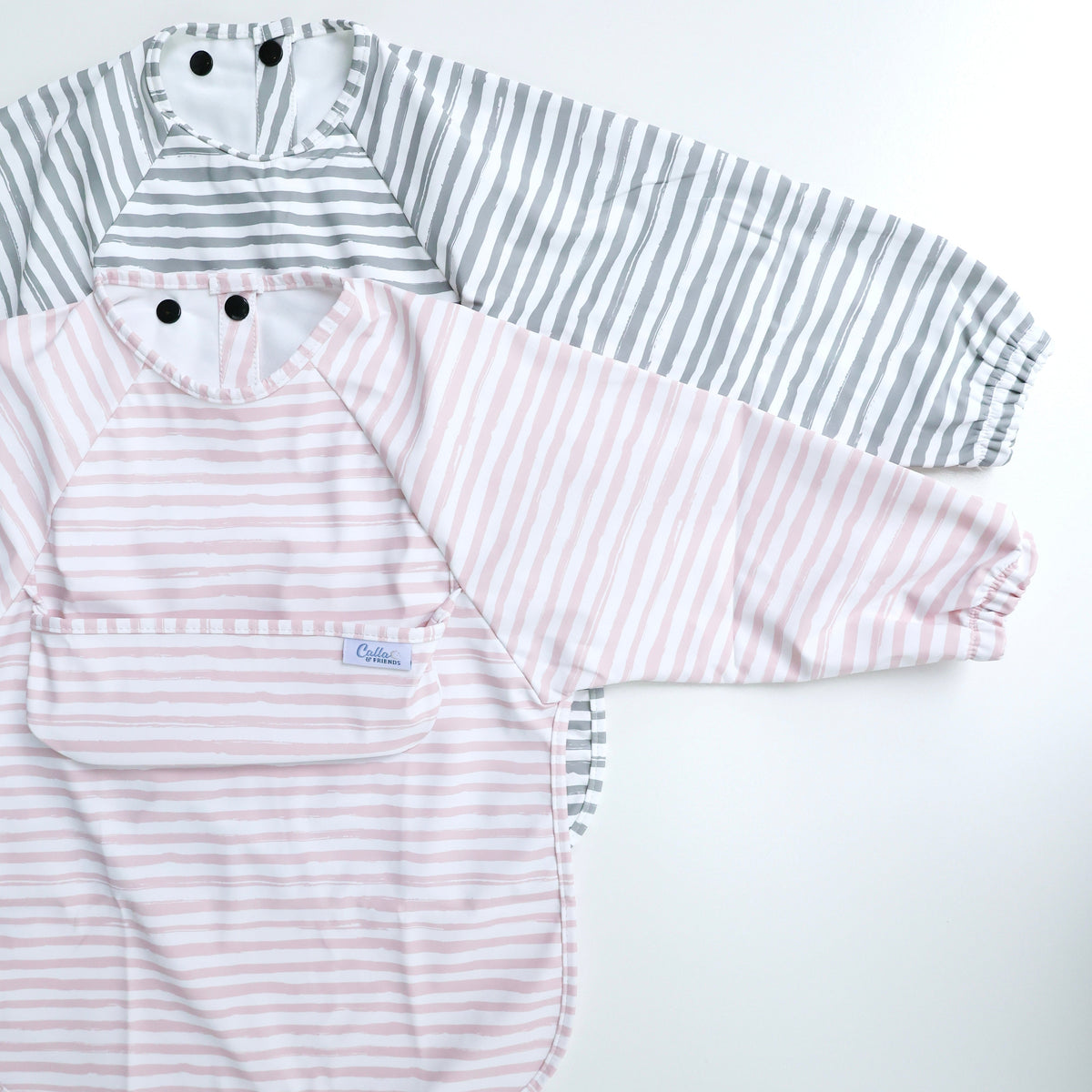 The Grayson Long Sleeve Bib - Brush Stripes — Calla and Friends