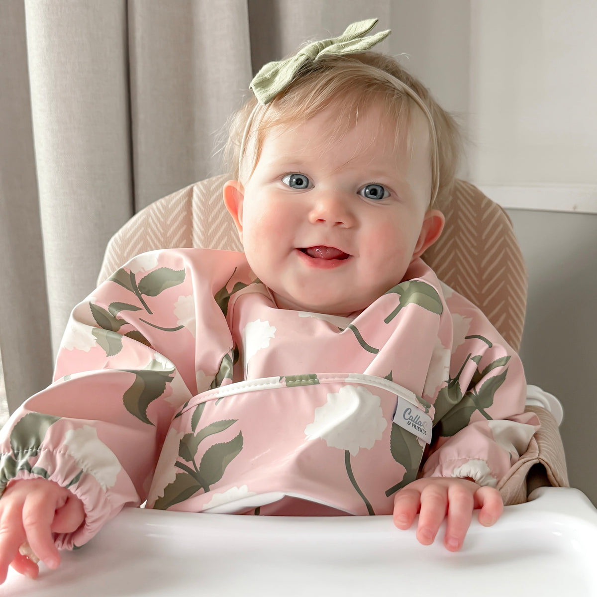 The Grayson Long Sleeve Bib - Hydrangeas — Calla and Friends