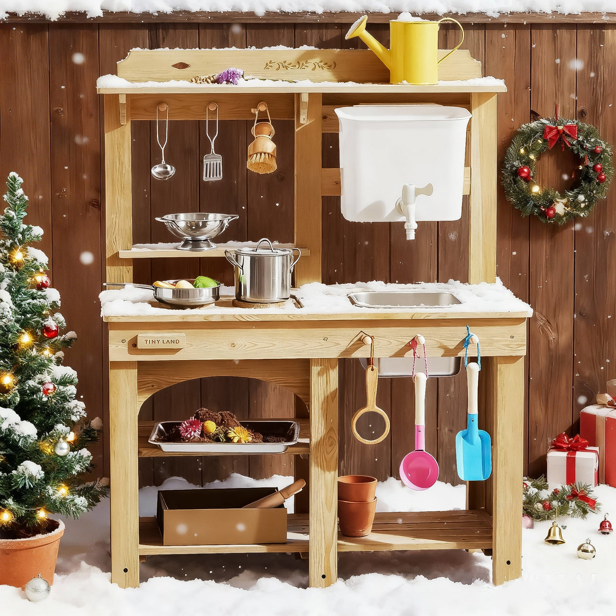Tiny Land® Mud Kitchen - DuoPlay Outdoor Play Kitchen for Kids — Tiny Land