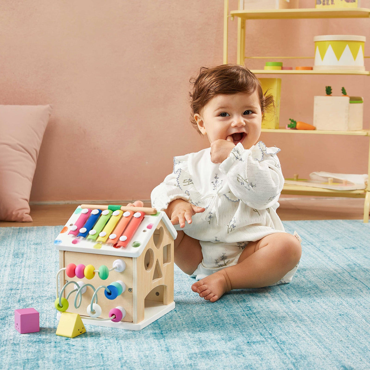 Brain & Hands Playset — Montessori Box (4–6 Months) + Activity Cube — Tiny Land