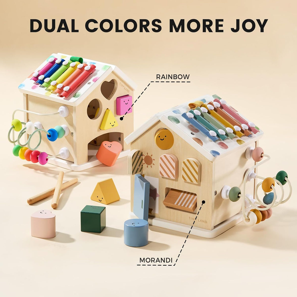 Brain & Hands Playset — Montessori Box (4–6 Months) + Activity Cube — Tiny Land