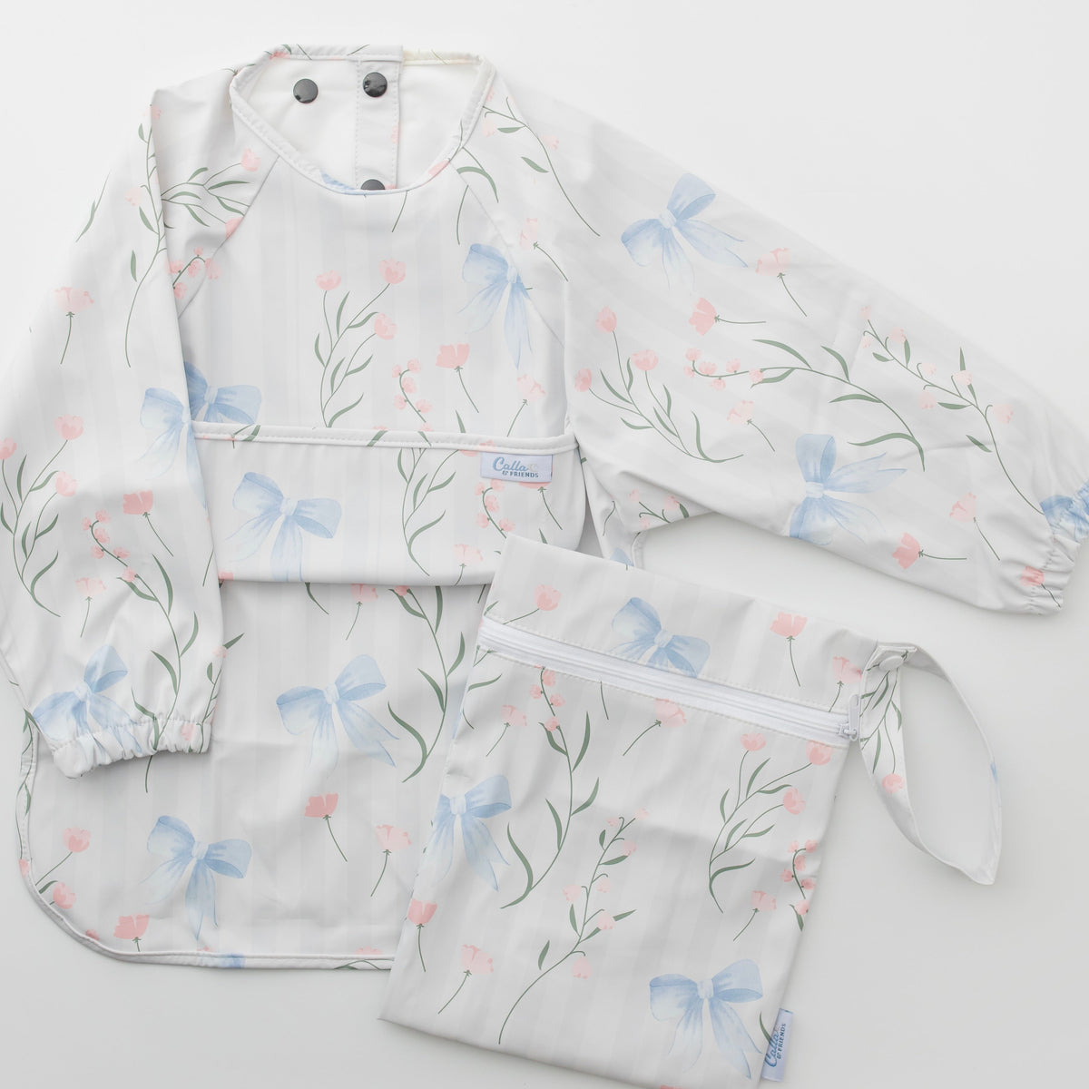 The Grayson Long Sleeve Bib - Fancy Floral — Calla and Friends