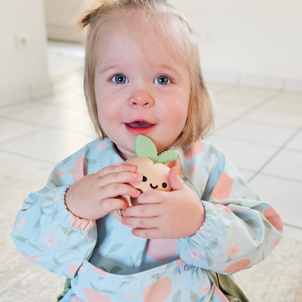 The Grayson Long Sleeve Bib - Peach Blossom — Calla and Friends