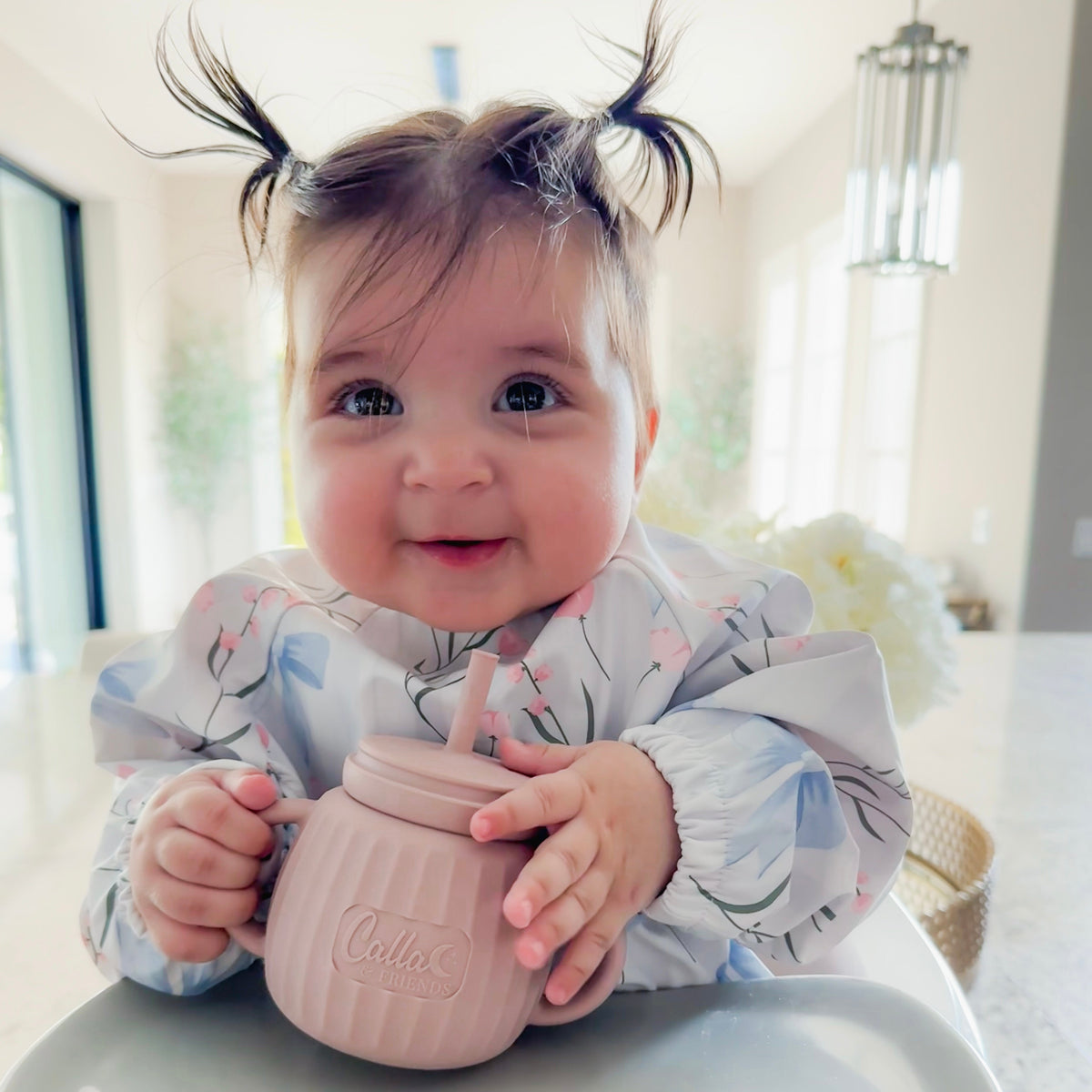 The Grayson Long Sleeve Bib - Fancy Floral — Calla and Friends