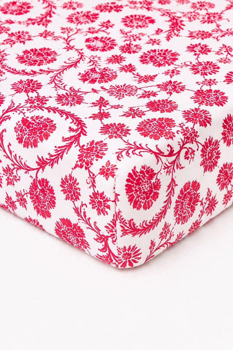 Red Chinoiserie Crib Sheet — Little Mae & Co