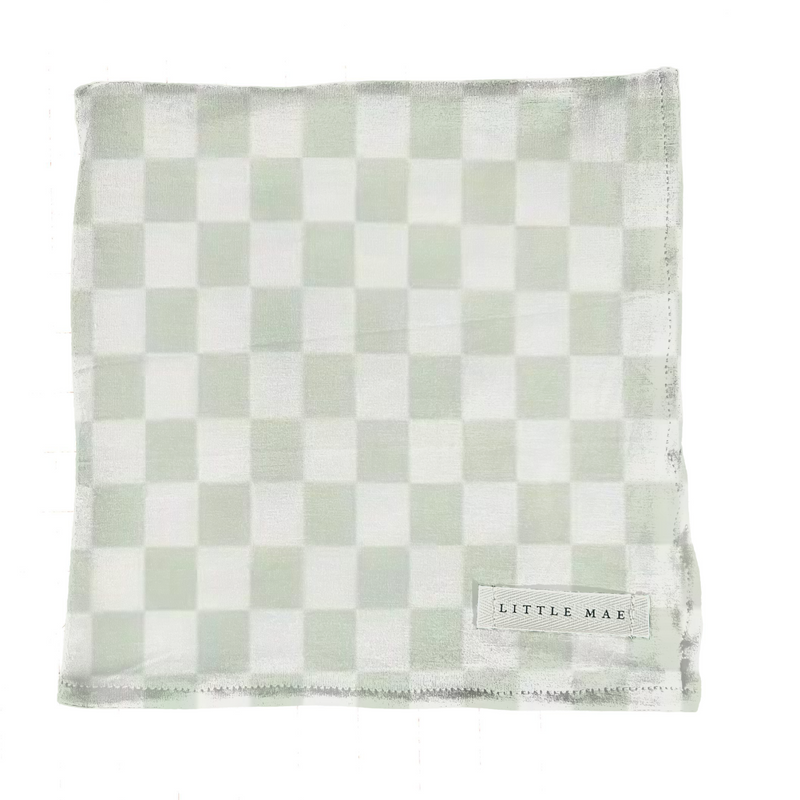 Green & White Checkered Stretch Swaddle — Little Mae & Co