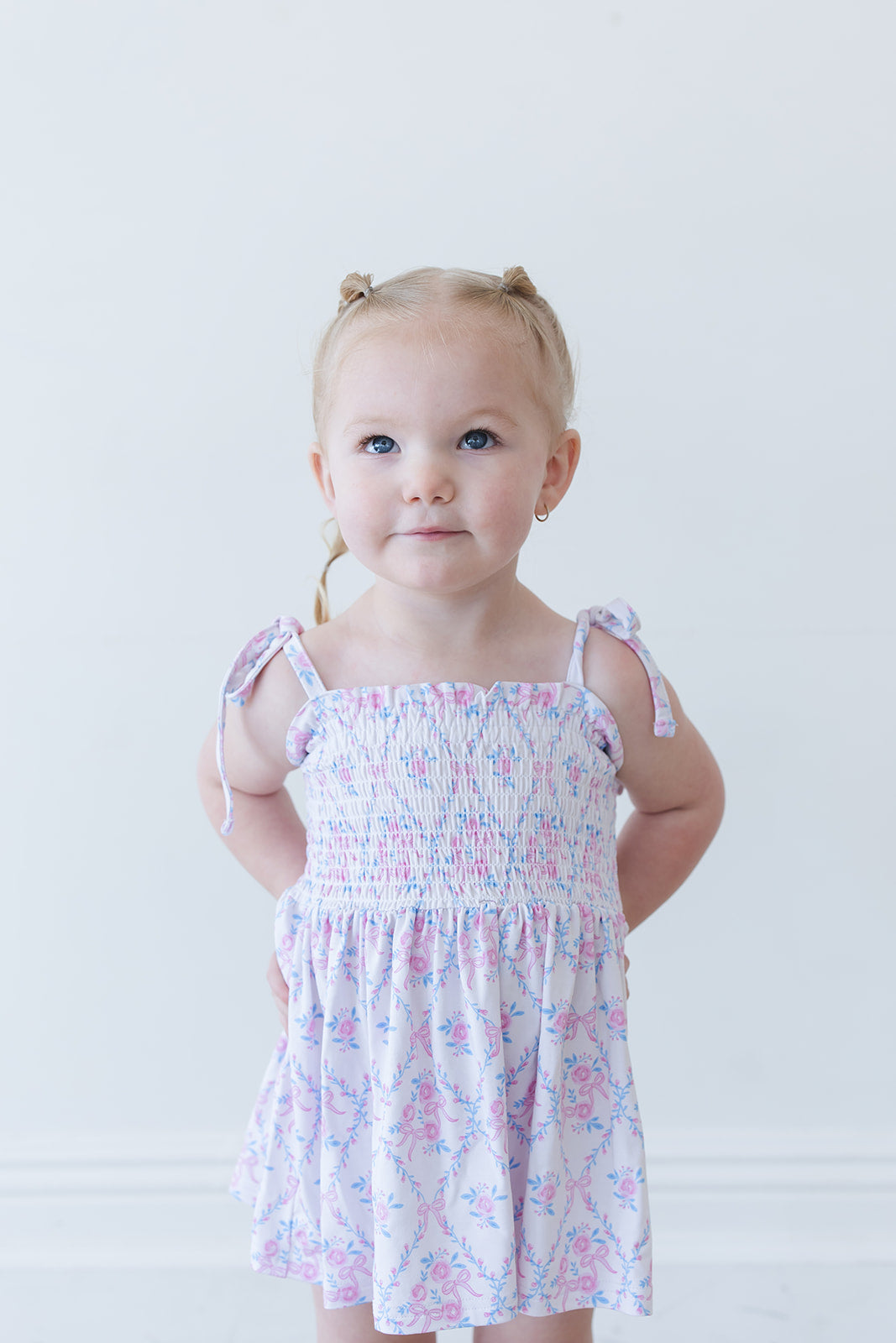 Charlotte - Smocked Diaper Dress Set — Blush Lotus