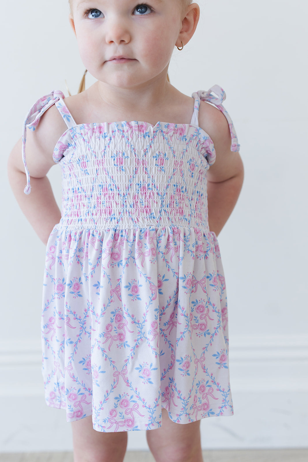 Charlotte - Smocked Diaper Dress Set — Blush Lotus