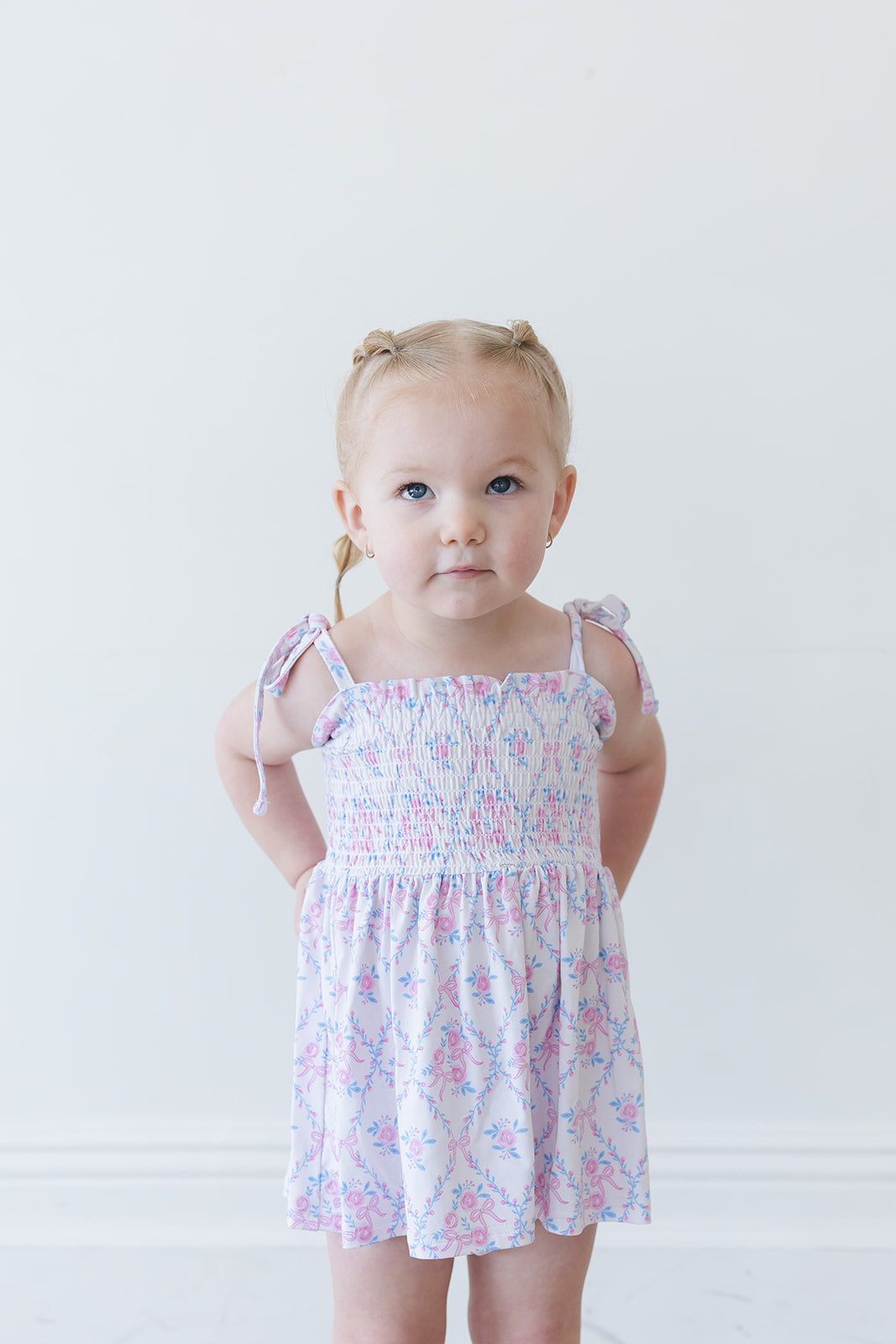 Charlotte - Smocked Diaper Dress Set — Blush Lotus