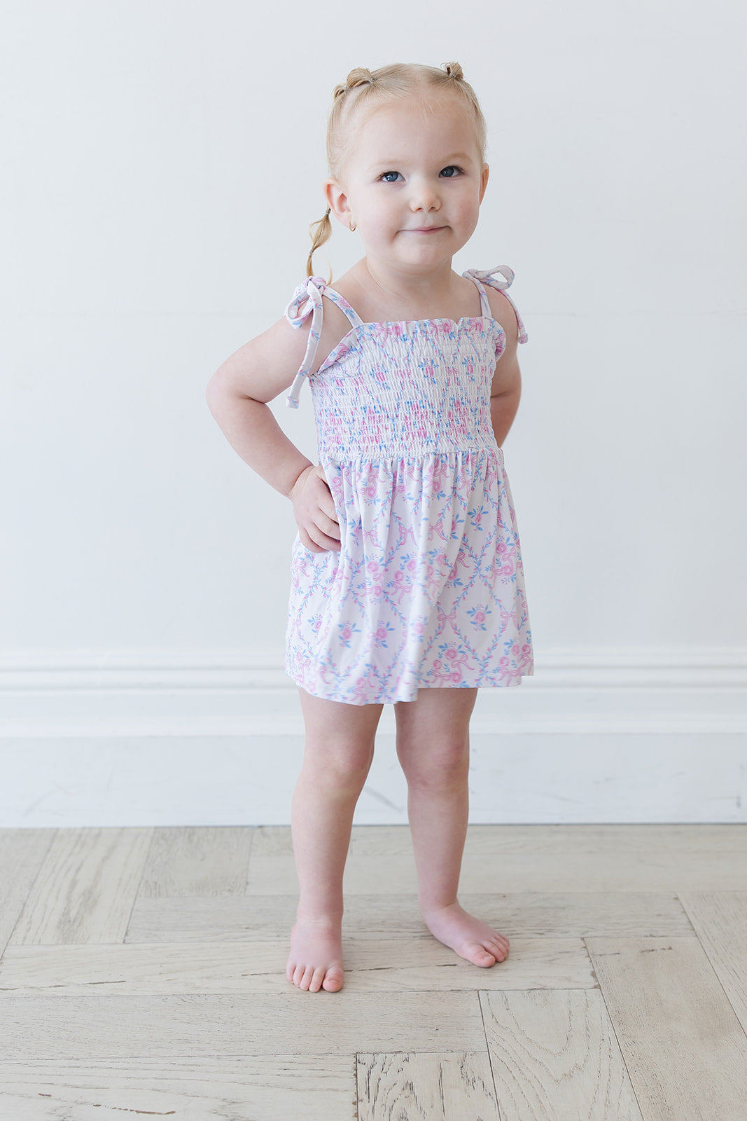 Charlotte - Smocked Diaper Dress Set — Blush Lotus