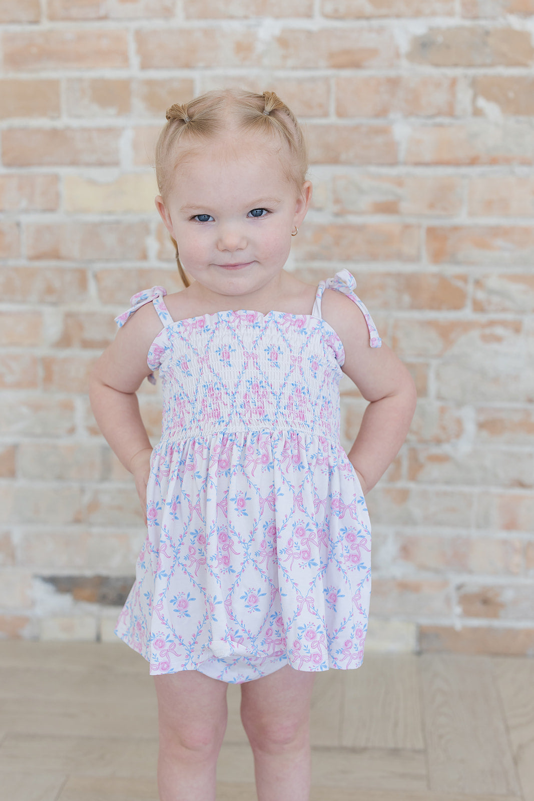 Charlotte - Smocked Diaper Dress Set — Blush Lotus