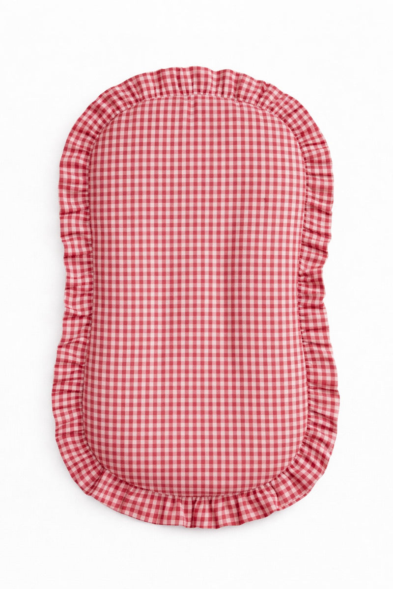Red Gingham Ruffle Baby Lounger Cover — Little Mae & Co