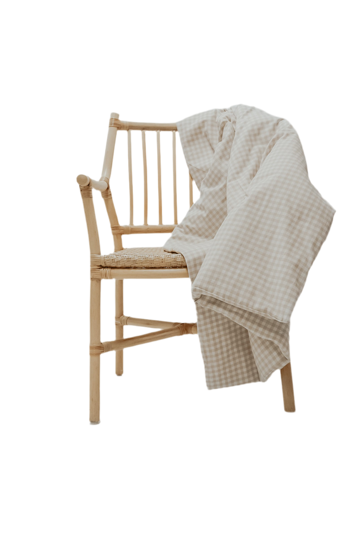 Beige Gingham Crib Quilted Blanket — Little Mae & Co