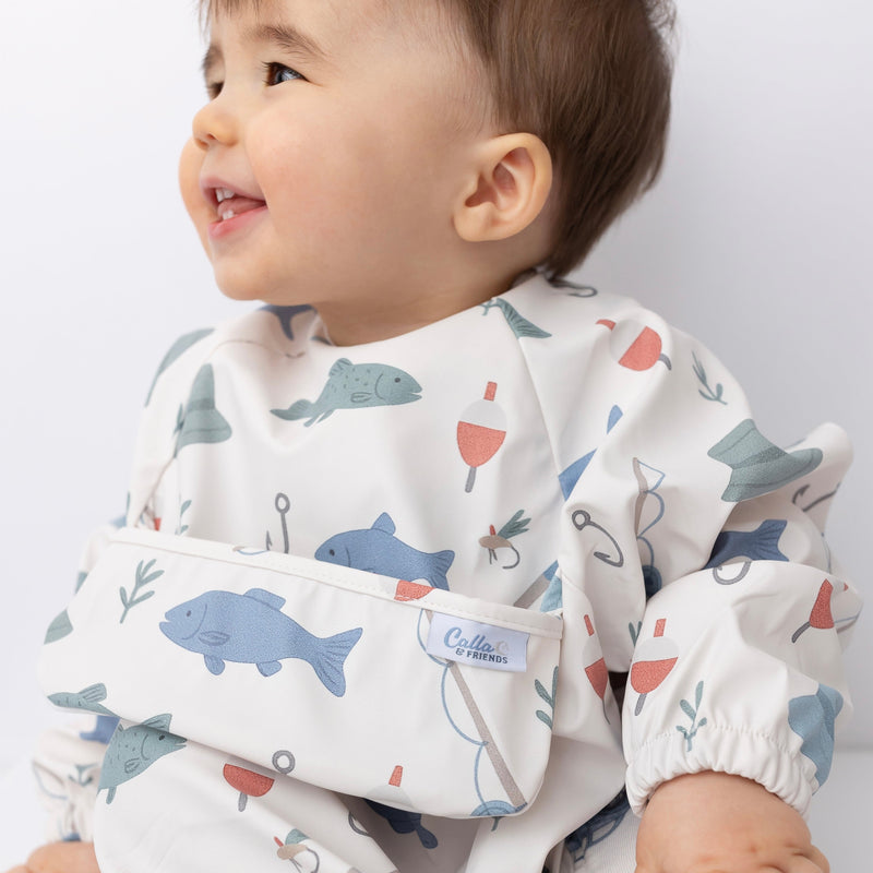 The Grayson Long Sleeve Bib - Lakeside Catch — Calla and Friends