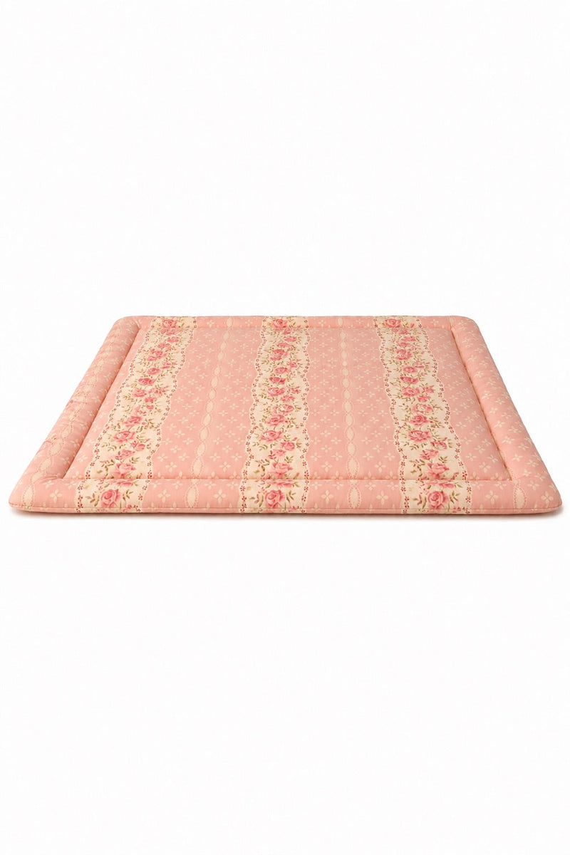 Pink Rose Padded Baby Play Mat — Little Mae & Co
