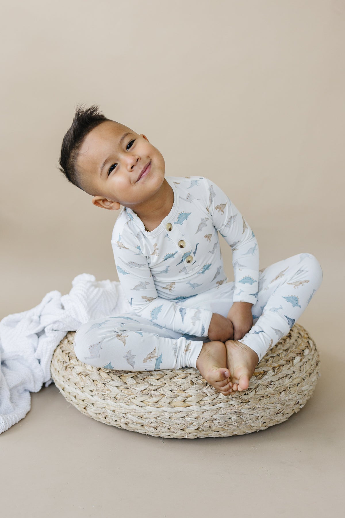 Snugglesaurus 2pc Henley Bamboo Pajamas - Sizes Newborn & Up! — Little Joy Co.