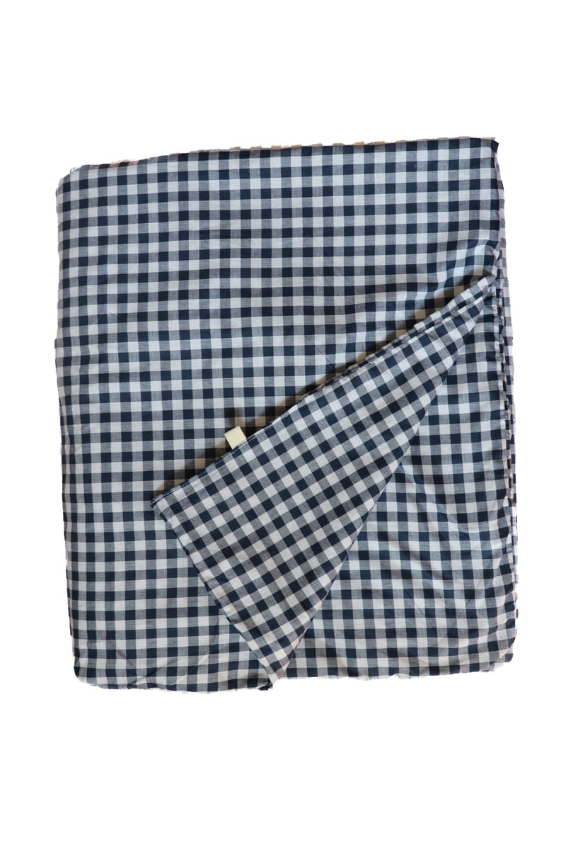 Navy Gingham Crib Quilted Blanket — Little Mae & Co
