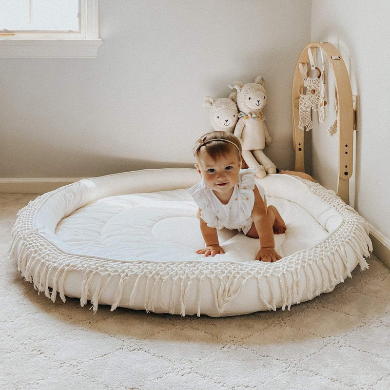 Macrame Organic Round Play Mat — Finn + Emma