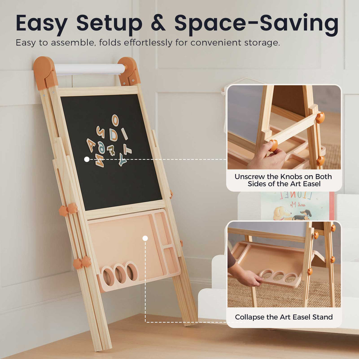 Tiny Land® Caramel Magnitales Easel for Kids — Tiny Land