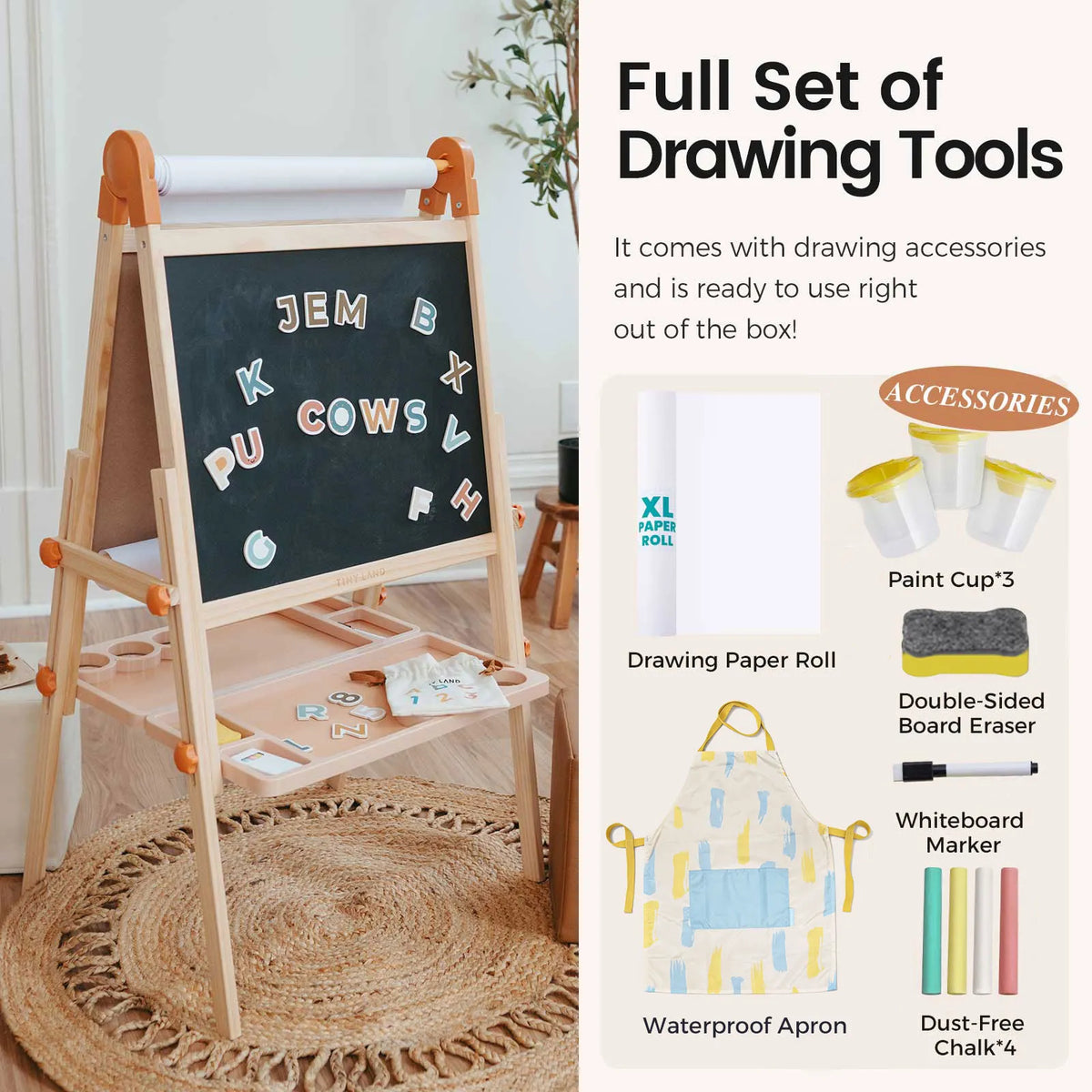 Tiny Land® Caramel Magnitales Easel for Kids — Tiny Land