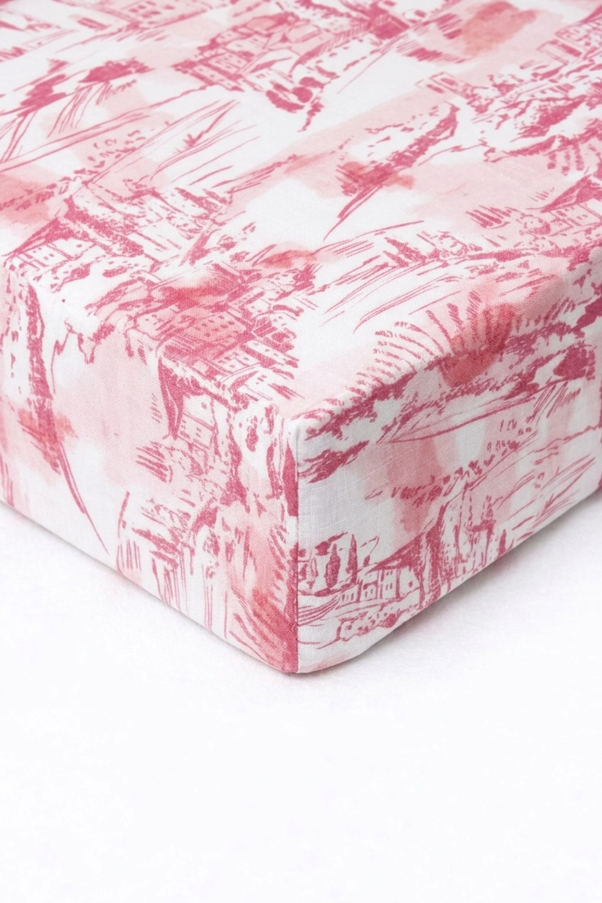 Pink Toile Crib Sheet — Little Mae & Co