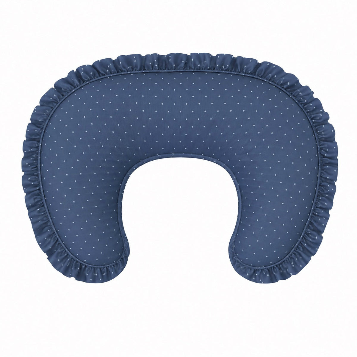 Denim Dot Ruffle Nursing Pillow Cover — Little Mae & Co