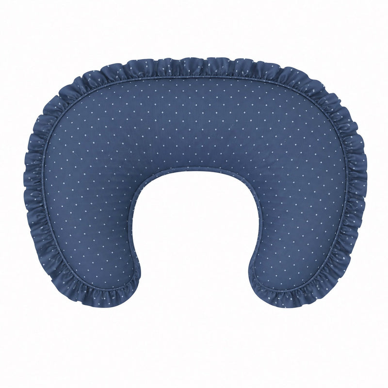 Denim Dot Ruffle Nursing Pillow Cover — Little Mae & Co