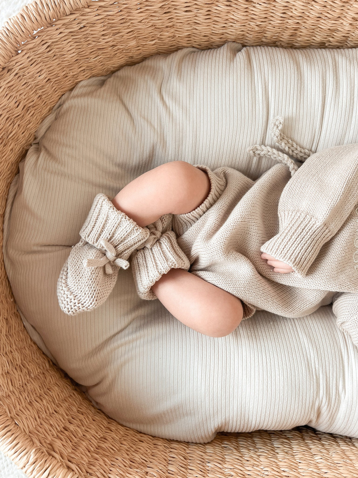 Oat Ribbed Baby Lounger Cover — Little Mae & Co