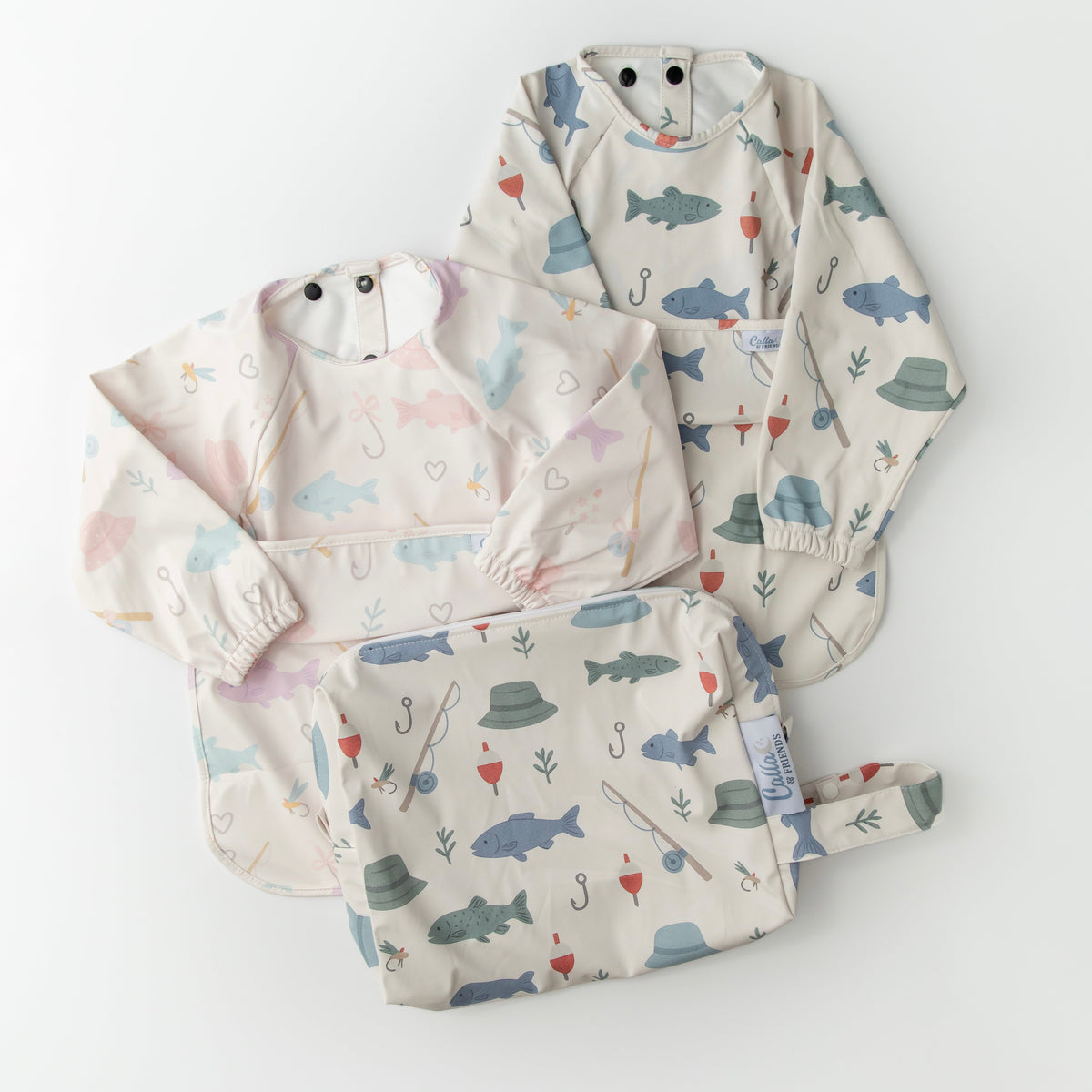 The Grayson Long Sleeve Bib - Lakeside Blooms — Calla and Friends