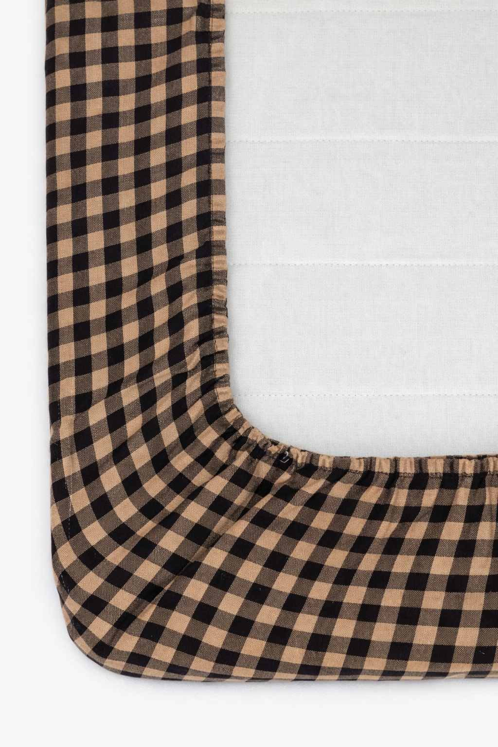 Brown Black Gingham Crib Sheet — Little Mae & Co
