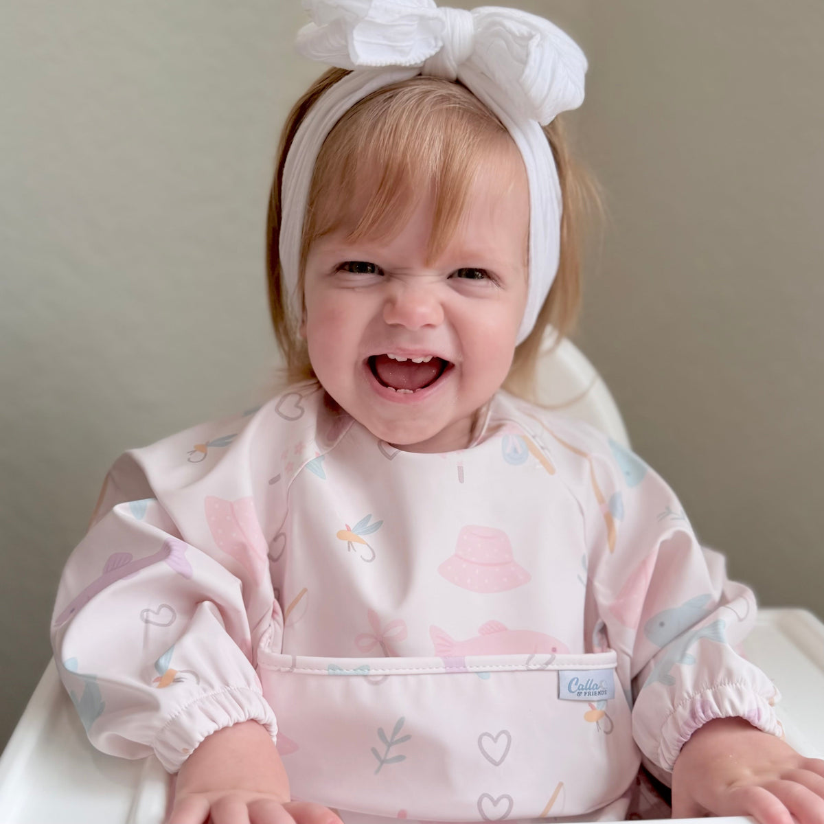 The Grayson Long Sleeve Bib - Lakeside Blooms — Calla and Friends