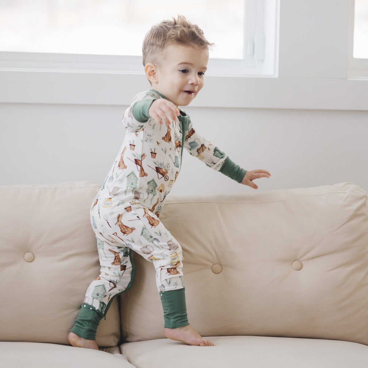 Cottontail Garden Bamboo Zippy Romper — Little Joy Co.