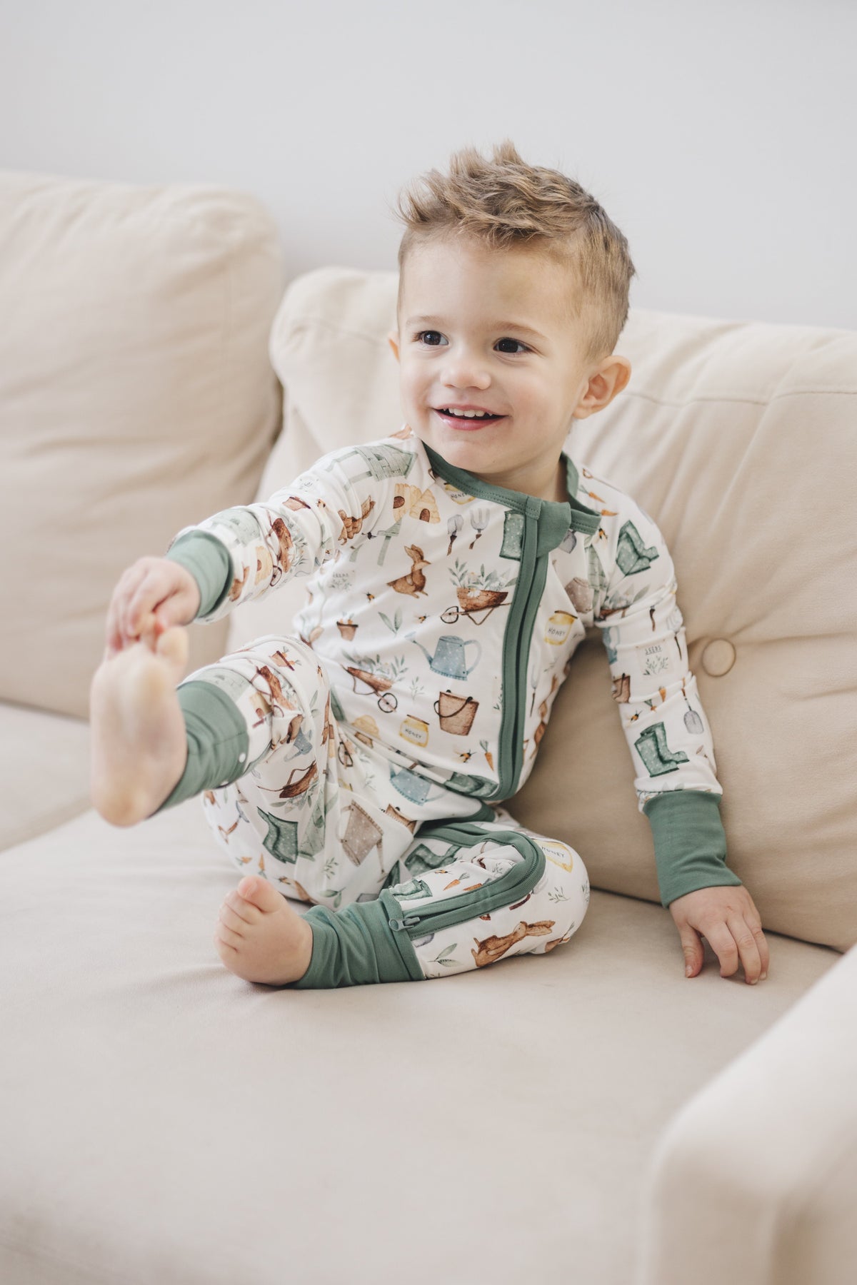 Cottontail Garden Bamboo Zippy Romper — Little Joy Co.