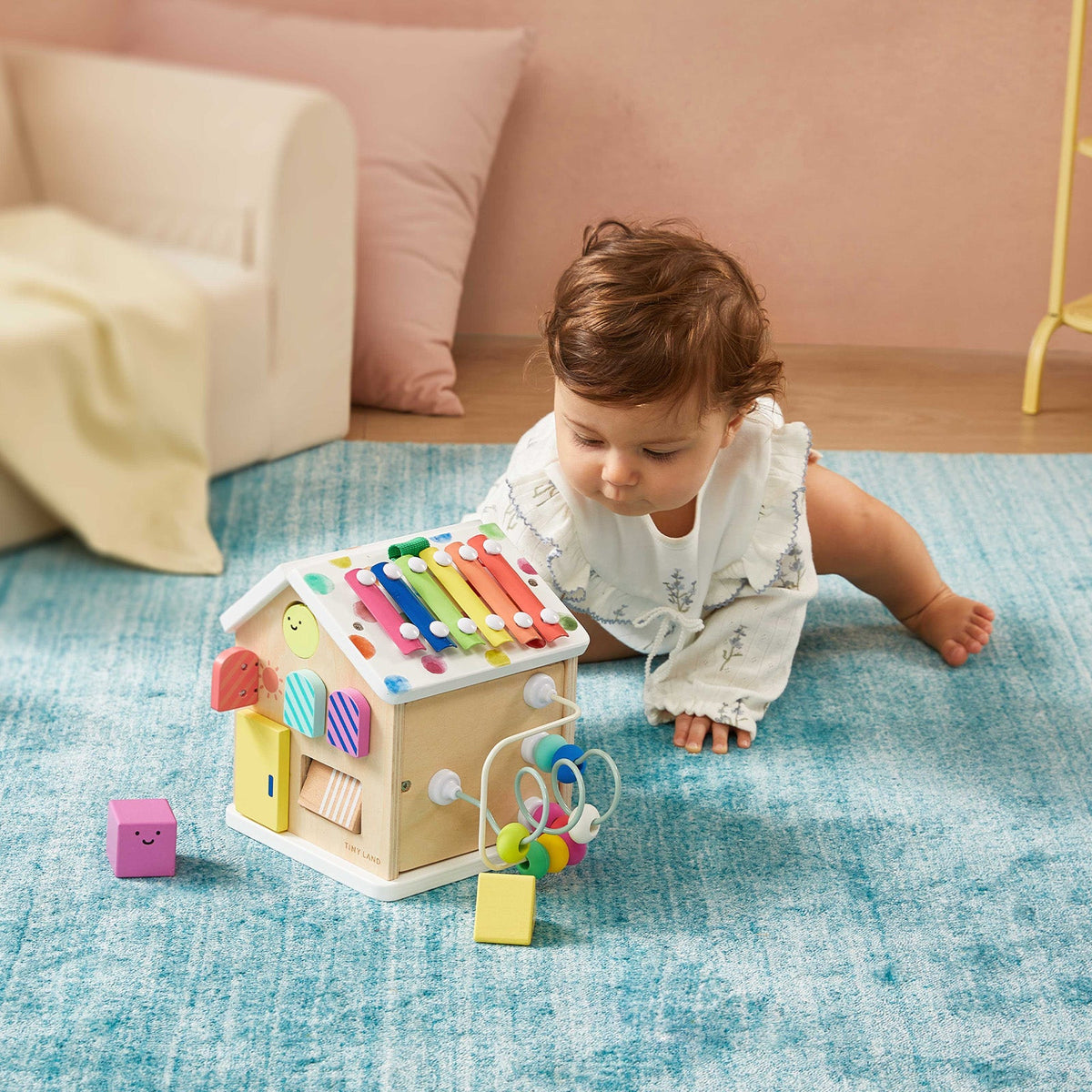 Brain & Hands Playset — Montessori Box (4–6 Months) + Activity Cube — Tiny Land