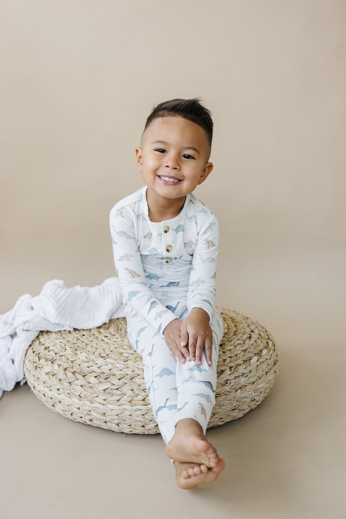 Snugglesaurus 2pc Henley Bamboo Pajamas - Sizes Newborn & Up! — Little Joy Co.