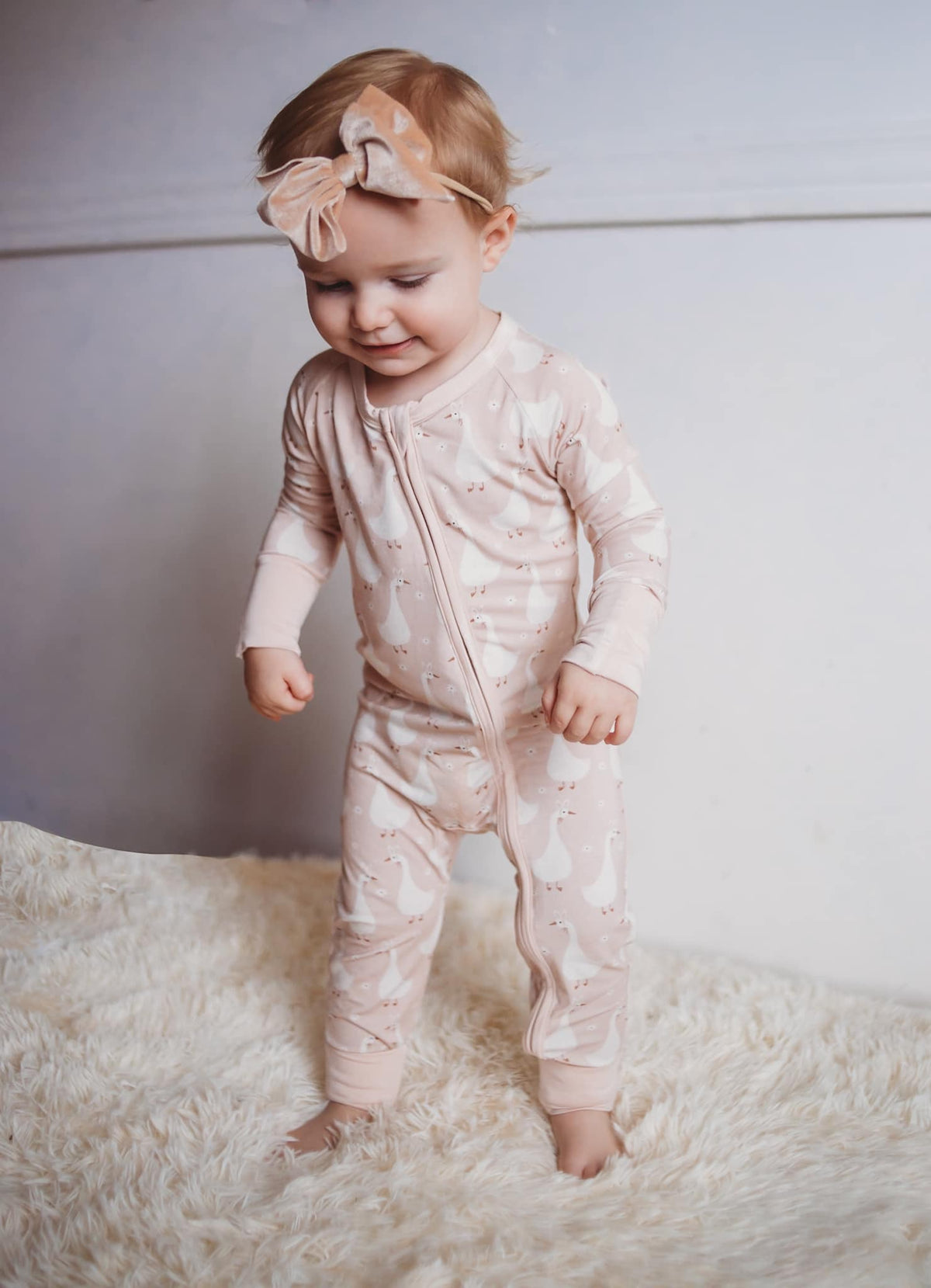 Silly Goose on the Loose Bamboo Zippy Romper — Little Joy Co.