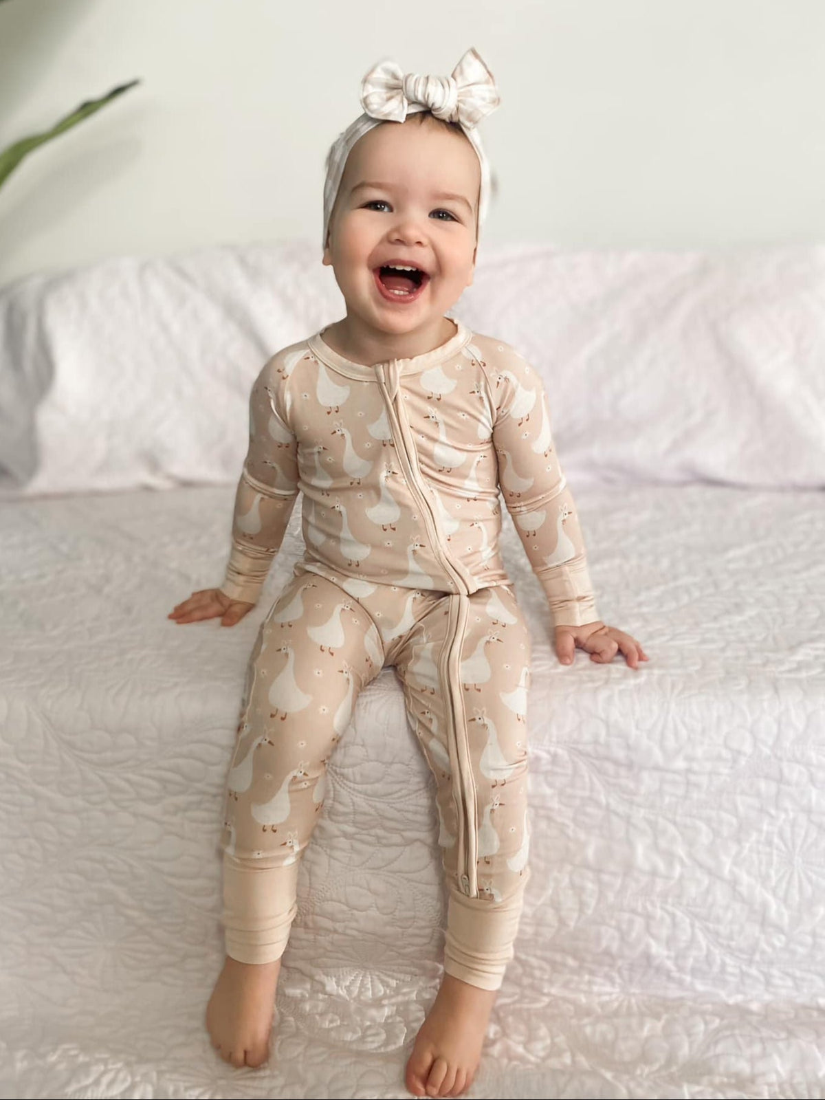 Silly Goose on the Loose Bamboo Zippy Romper — Little Joy Co.