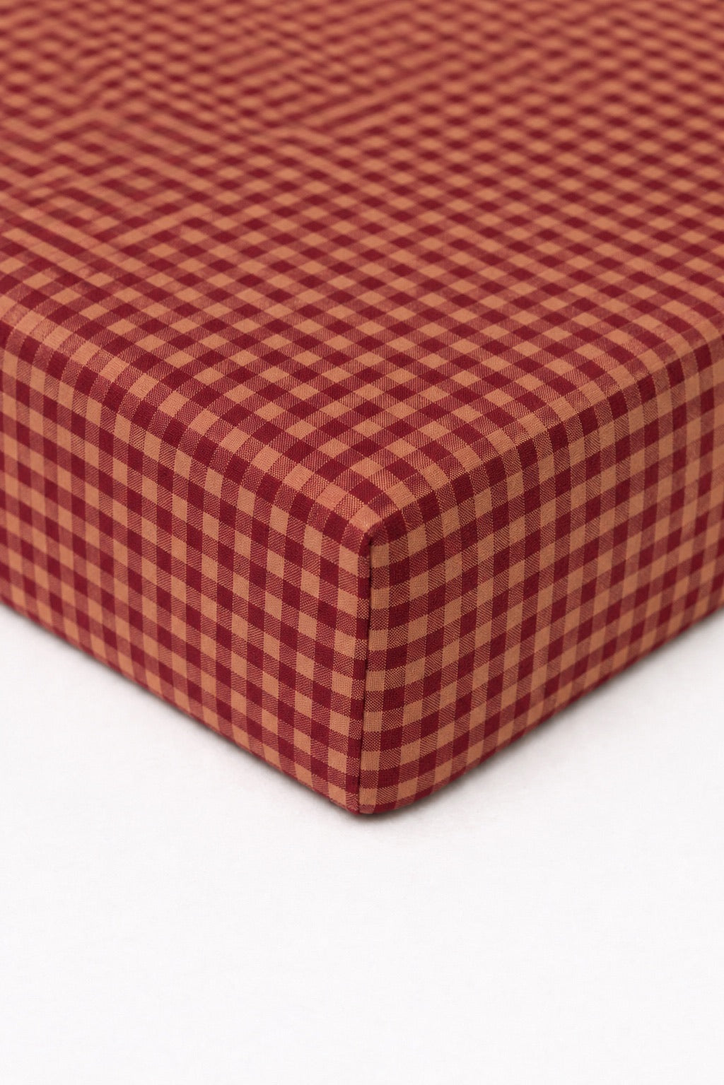 Red Beige Gingham Crib Sheet — Little Mae & Co