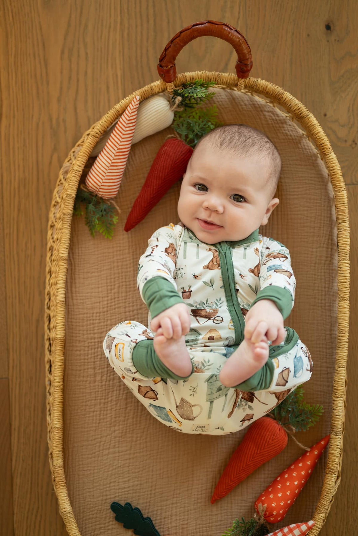 Cottontail Garden Bamboo Zippy Romper — Little Joy Co.
