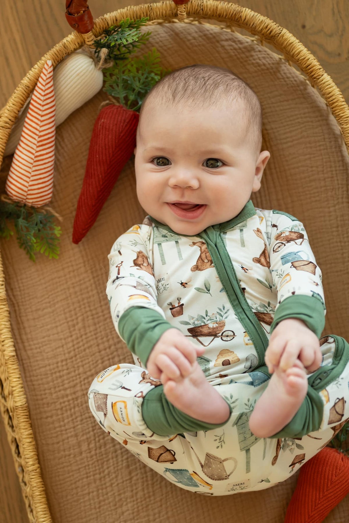 Cottontail Garden Bamboo Zippy Romper — Little Joy Co.