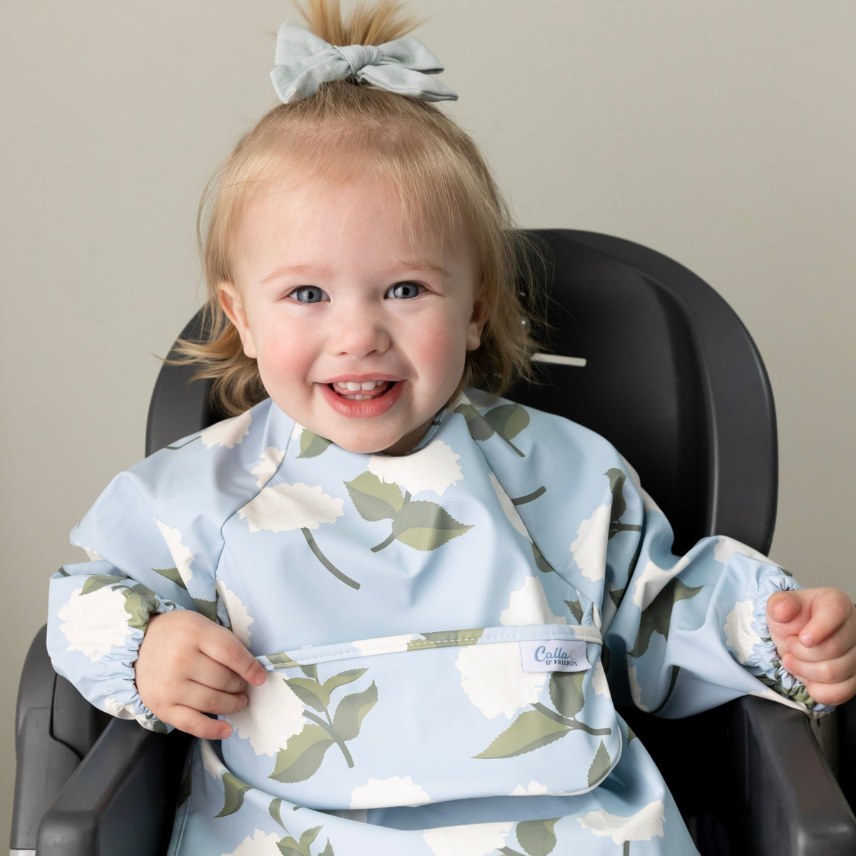 The Grayson Long Sleeve Bib - Hydrangeas — Calla and Friends
