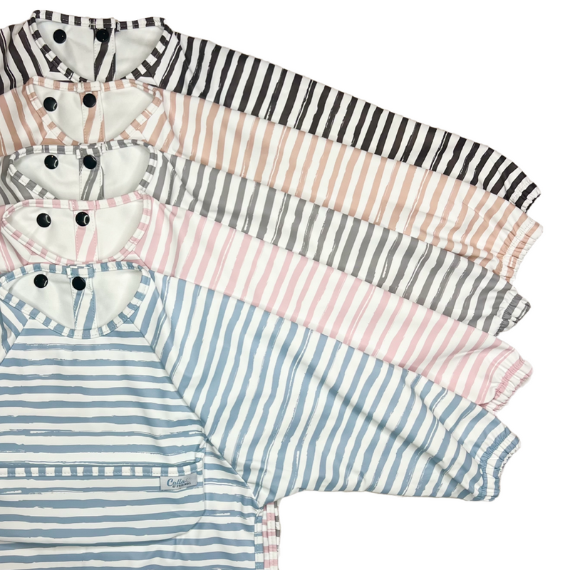 The Grayson Long Sleeve Bib - Brush Stripes — Calla and Friends