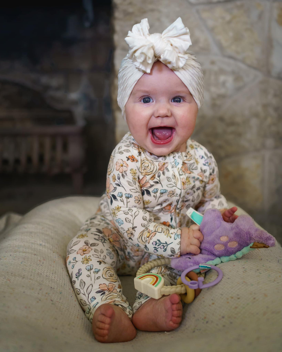 Pastel Petals Modal Zippy Romper — Little Joy Co.
