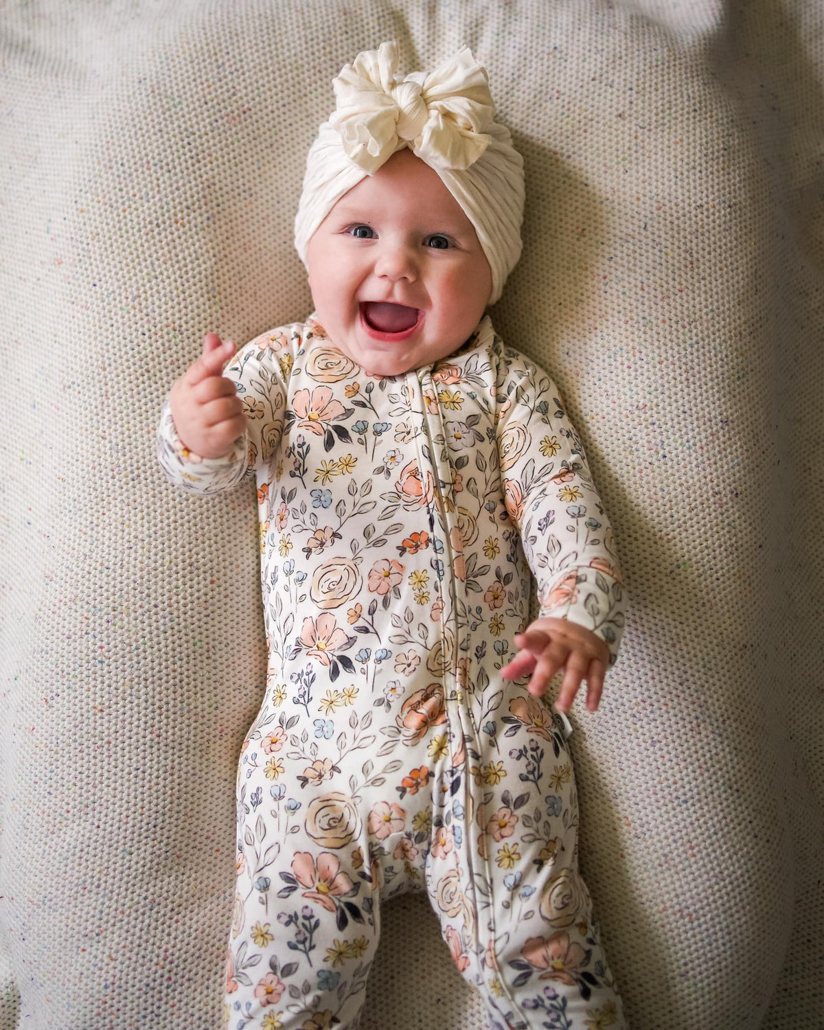 Pastel Petals Modal Zippy Romper — Little Joy Co.