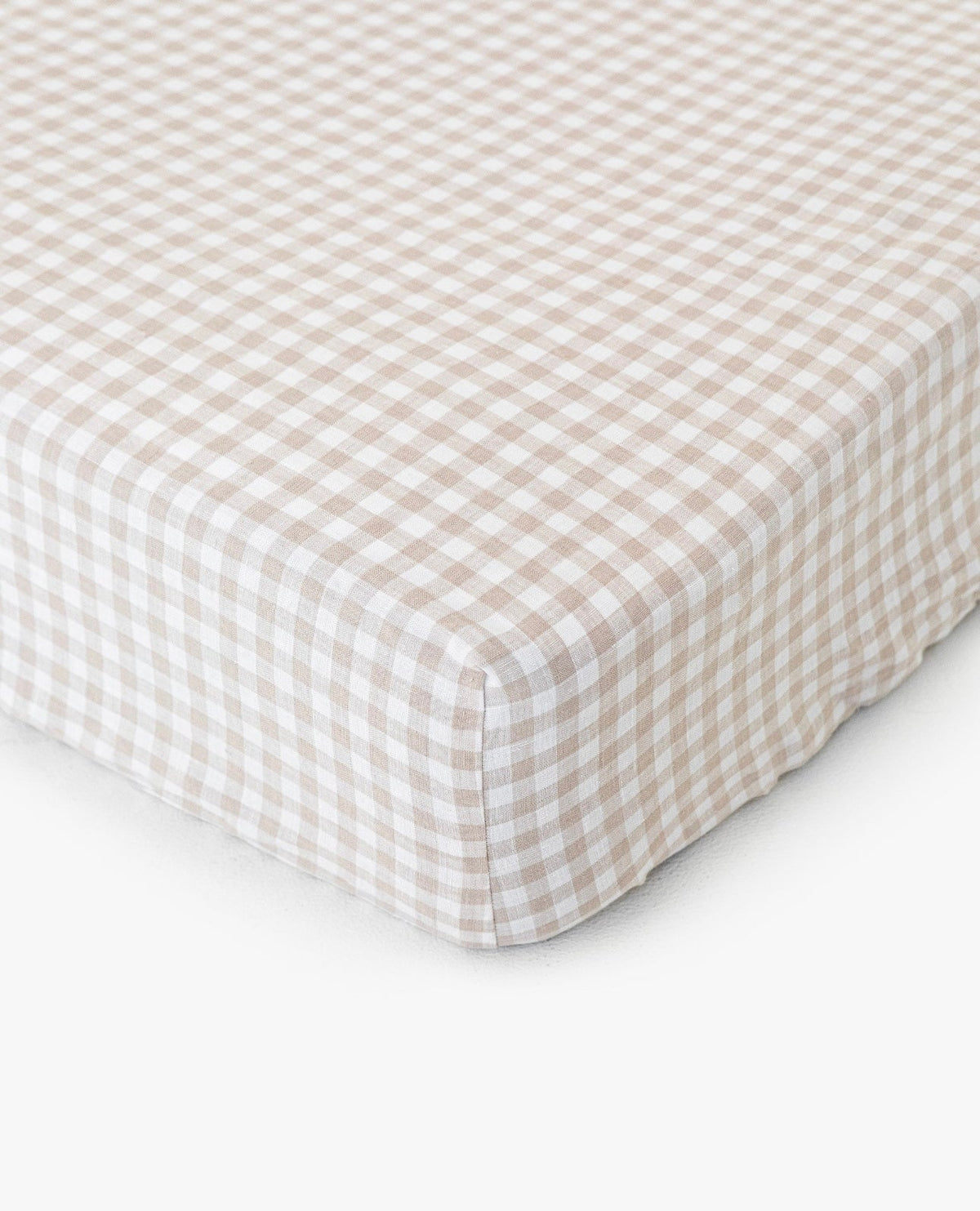 Beige Gingham Crib Sheet — Little Mae & Co