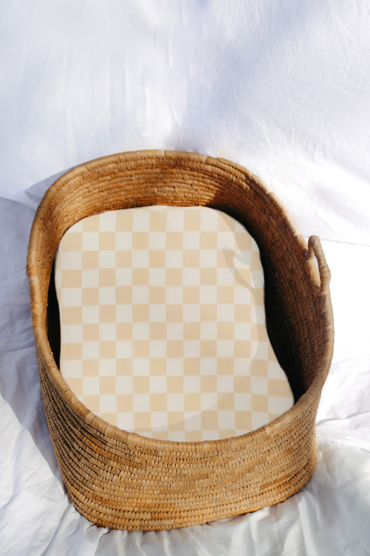 Beige & White Checkered Baby Lounger Cover — Little Mae & Co